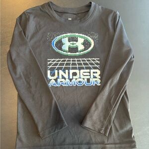Under Armour Kids Black DRI-fit  Long Sleeve Tee with Graphic